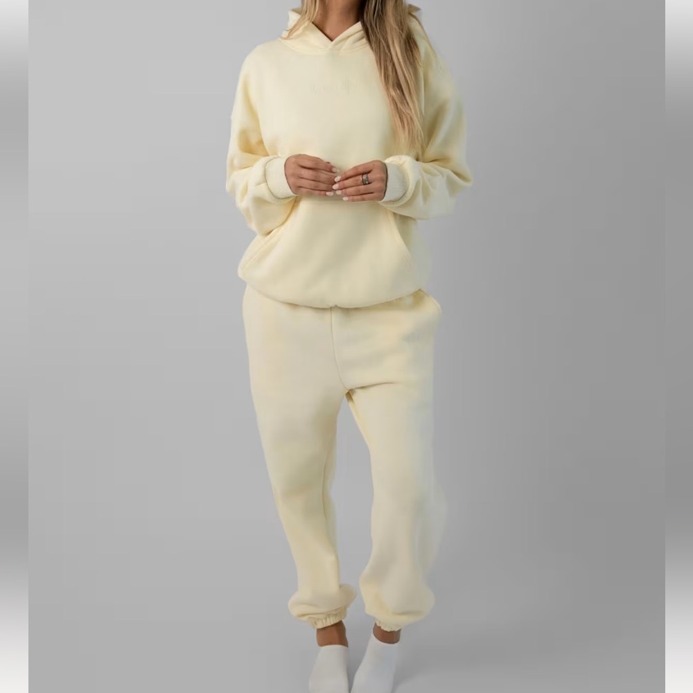 Comfrt- Butter Cream Yellow Hoodie and Sweatpants Set